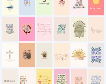 70 Biblical Affirmation Cards: Christian Scripture Printables (Digital Download 4x6")