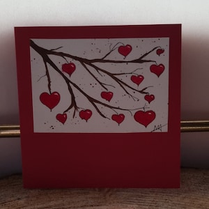 Handgemachte, einzigartige, handgemalte Original-Aquarellkarte für Ihren Valentinstag.