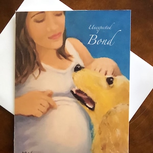 Legame inaspettato: biglietti di auguri per la gravidanza per mamme di cani. Congratulazioni. Ti penso. Benedizione. Sono qui per te. Biglietti di auguri con la promessa del mignolo.