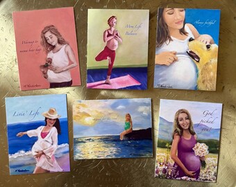 Pinky Promise Notecard Set: 6 Pregnancy Cards "Hugs"