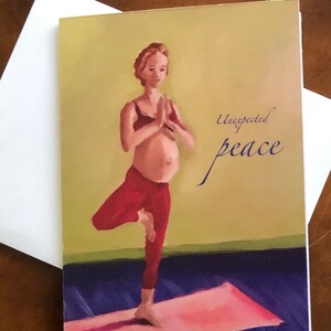 Unerwarteter Frieden: Schwangerschafts-Yoga Karten. Hab dich lieb. Herzlichen Glückwunsch. Du hast das. Überraschung. Beten. Meditieren. Pinky Versprechen Karten