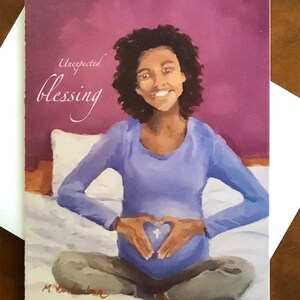 Bénédiction inattendue : des cartes de grossesse pour les nouvelles mamans. Félicitations. Je pense à vous. Je t'aime. Cartes de promesse Pinky