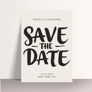 Modern Minimalist Bride Save the Date Invitation - Digital Template Canva Editable - Instant Download - Customizable Design - DIY Wedding
