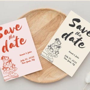 Artsy Save the Date Invitation - Digital Template Canva Editable - Instant Download - Customizable Design - DIY Wedding - 3 Variations