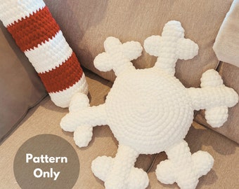 Winter Wonderland Snowflake Pillow Crochet Pattern - Pottery Barn Dupe