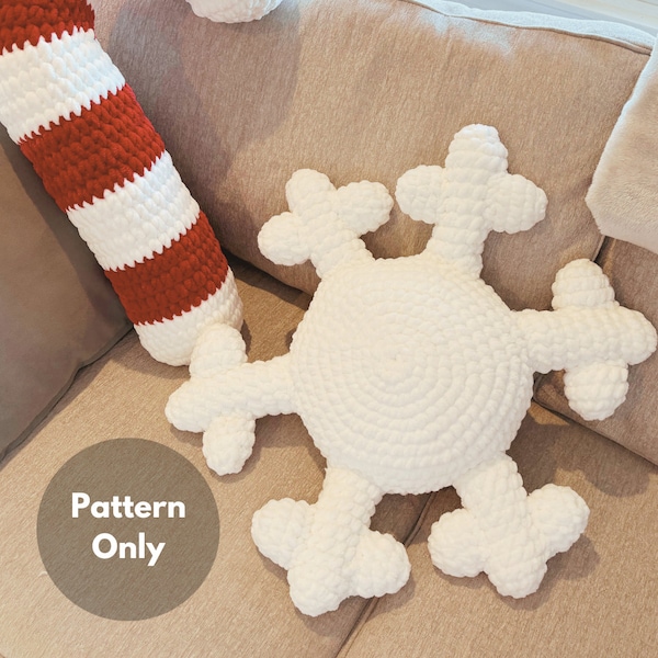 Winter Wonderland Snowflake Pillow Crochet Pattern - Pottery Barn Dupe