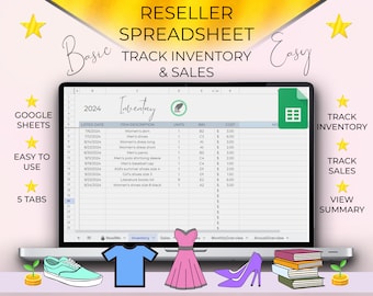 RESELLER Spreadsheet, Google Sheets, Inventory Tracker, Ebay, Client Tracker, Bookkeeping Template, Profit and Loss, Reseller Bookkeeping