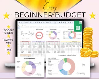 Beginner Budget Paycheck Expense Tracker Template - Monthly Cash Flow Template For For Beginners Gift