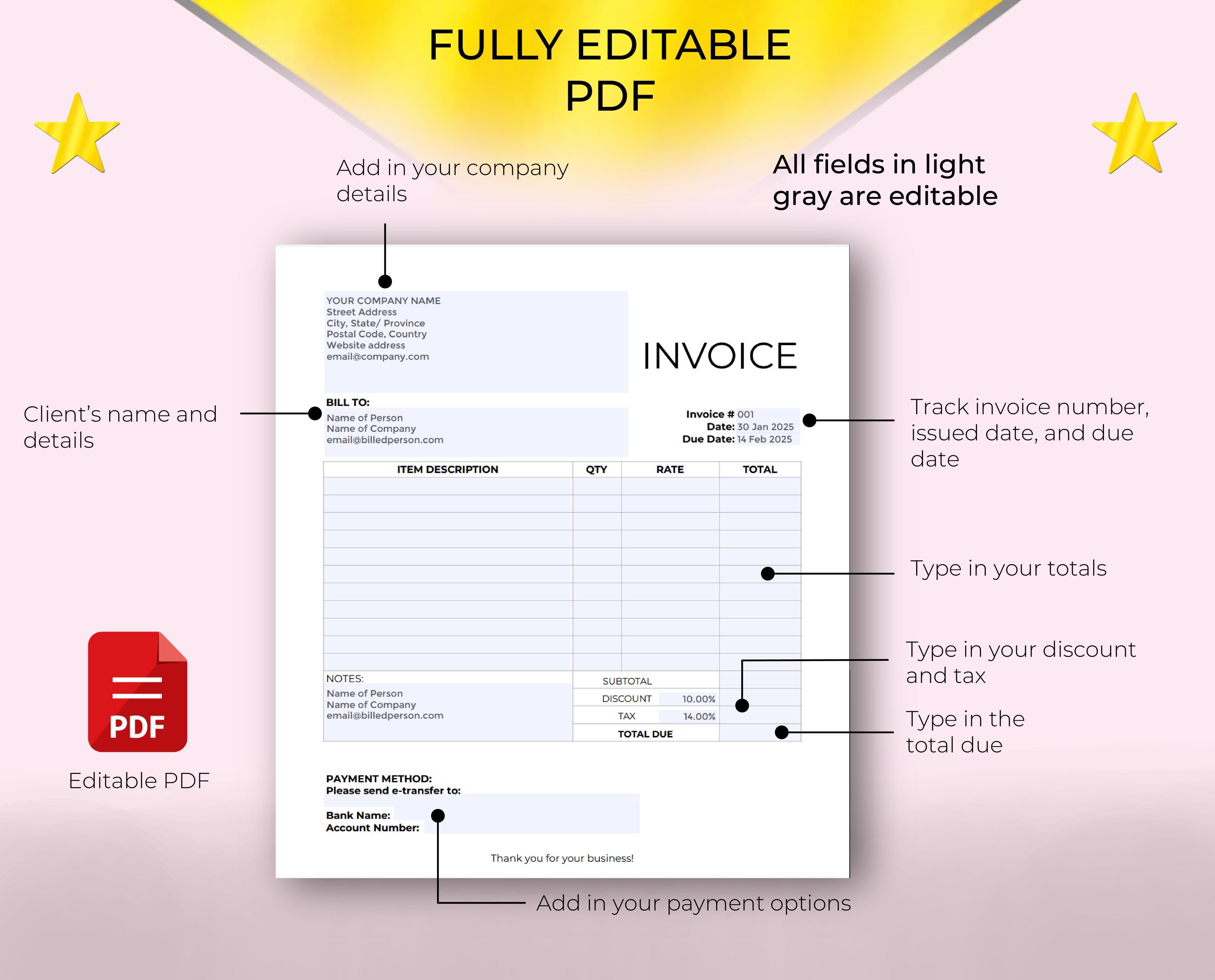 INVOICE TEMPLATE Spreadsheet Google Sheets Custom Excel, Word, Excel ...