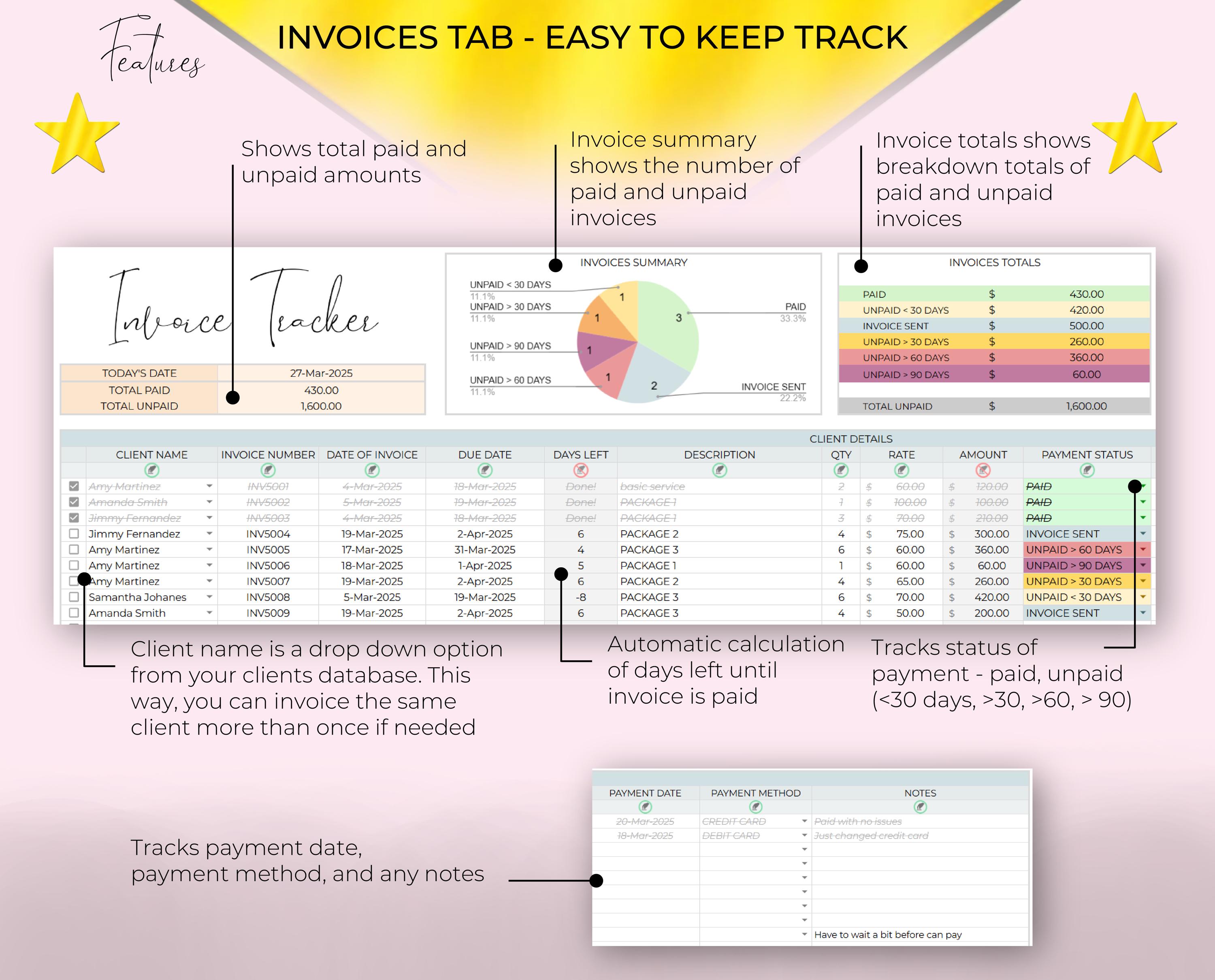 Client Tracker Google Sheets – Business CRM, Bookkeeping, Inventory and ...