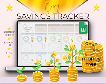 Savings Tracker Google Sheets Template, Sinking Funds Tracker Spreadsheet, Budget Tracker, Financial Tracker Worksheet, Personal Finance