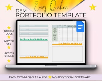 Portfolio Template for Google Docs, Homeschooling Portfolio, DEM, Quebec Homeschooling Portfolio