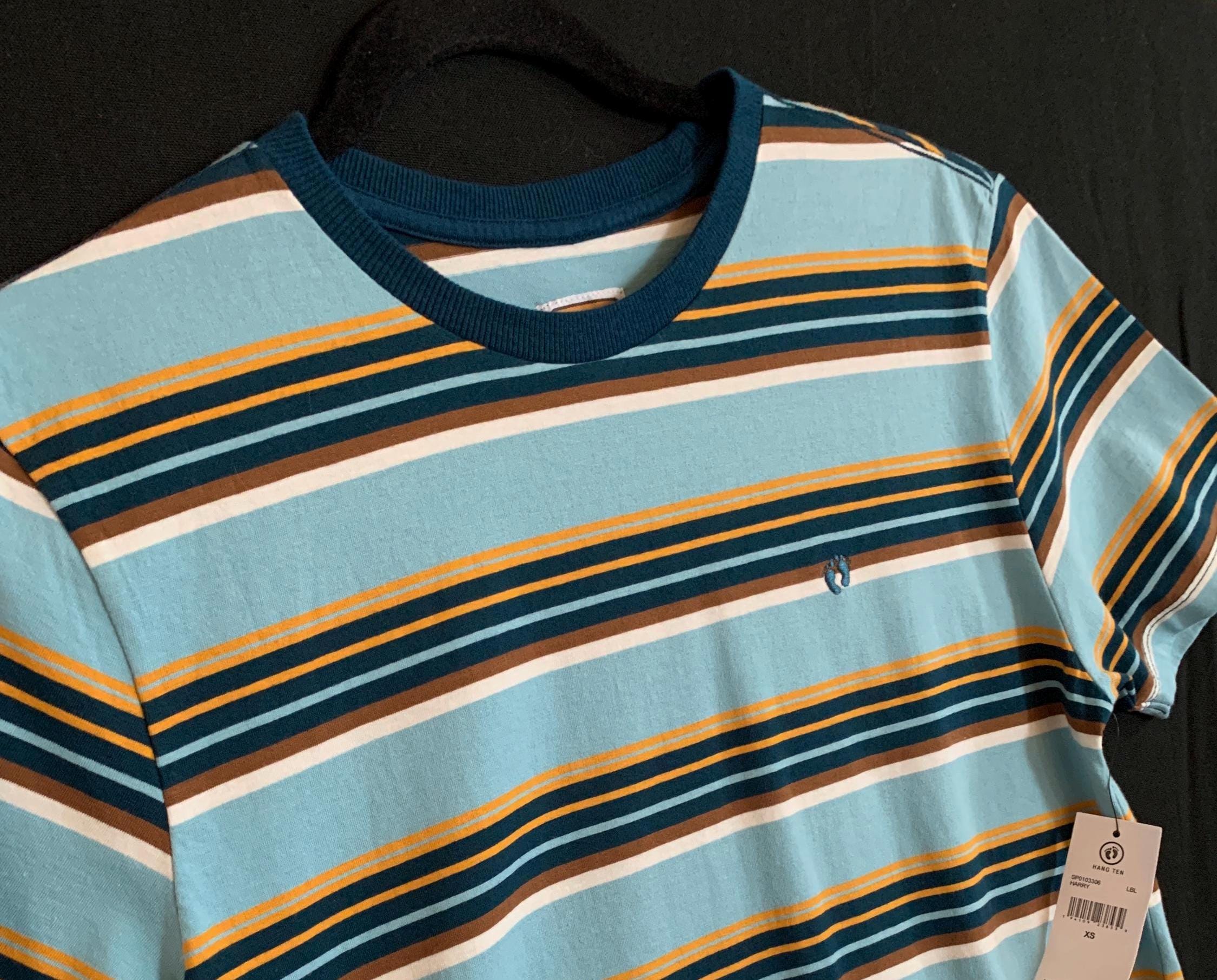 Vintage 1990s/ 2000s Men's Hang Ten Striped Shirt - 100% Cotton