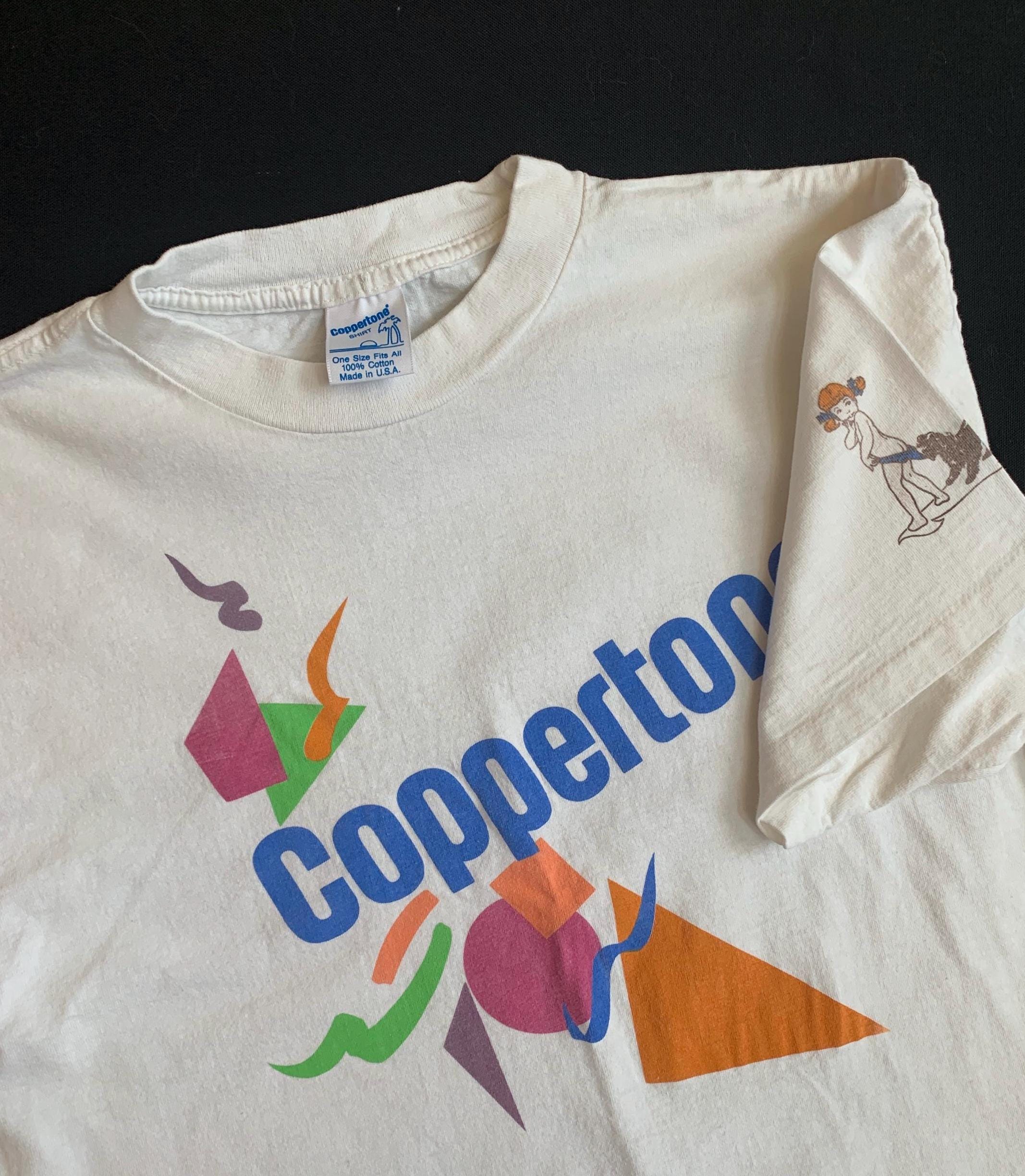 Vintage 1990s Single Stitch Coppertone Sunscreen T-shirt Featuring 