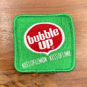 Vintage ‘Bubble Up kiss of lemon, kiss of lime’ Soda Embroidered Patch - Circa 1960s/1970s