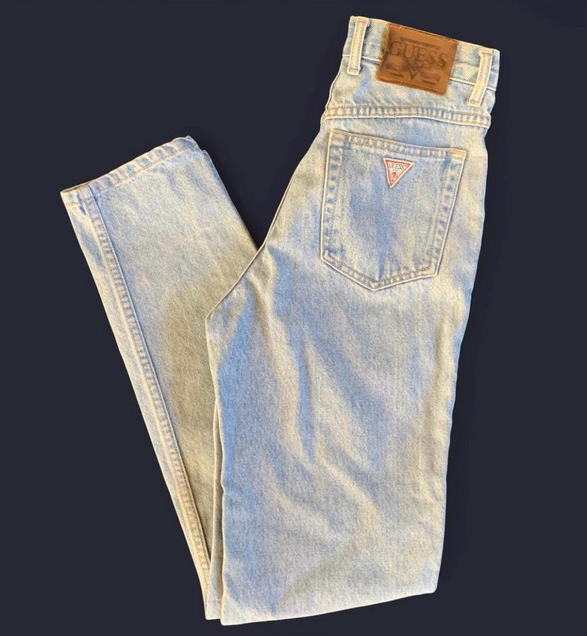 Vintage 1980s/90s Guess Denim Jeans W/iconic Triangle Logo on Back