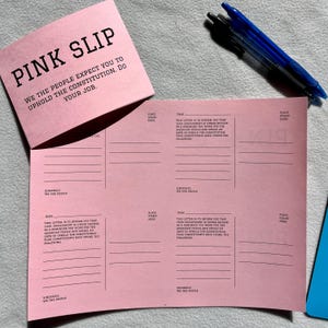 Pink Slip Postcards: Protest Elected Officials (Digital Download)