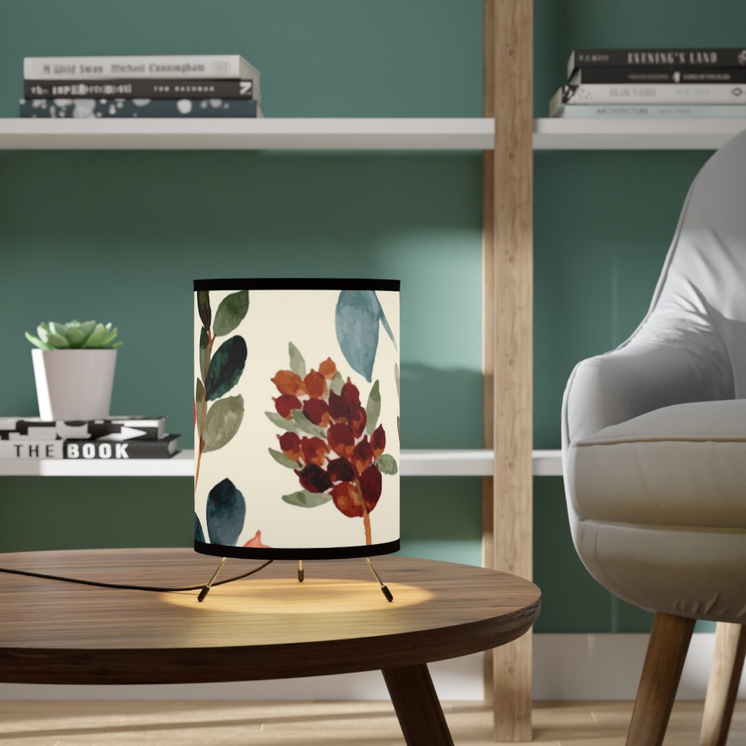Tripod Lamp With Highres Printed Shade USCA Plug Etsy