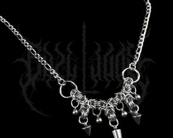 "Iris" necklace, stainless steel necklace, chainmail alternative jewelry