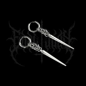 Kolczyki "Vortex Spikes", kolczyki z kolczugą, biżuteria alternatywna, kolczyki ze stali nierdzewnej