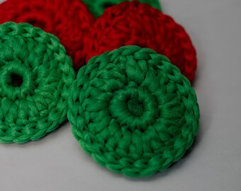 Crochet Double Round Scrubbie - Nylon Net Scrubbie, Set of 3 - 6, Approx Size 4 1/2"