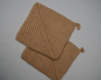 Set of 2 Pot Holders Cotton Double Thick Hot pads, Table Trivet - Pick your color