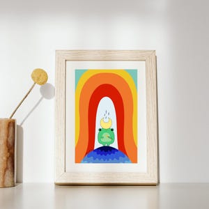 Retro Rainbow frog A6 print | Illustration Art Postcard | Colourful | Mini Prints | Gift for Friends | Gift Ideas |
