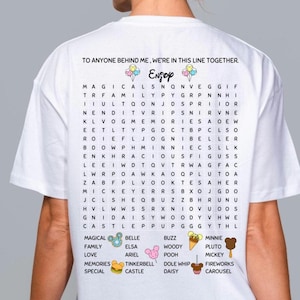 Sopa de letras de parque temático PNG: Diseño de camiseta con castillo (Descarga digital)