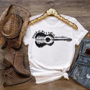 Drunk on You Guitar PNG: Country Music Sublimation Design (Digital PNG)