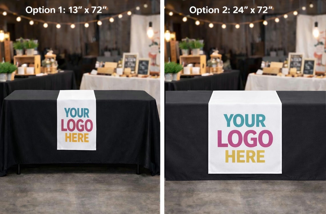 Custom Logo Table Runner for Market Vendors | Personalized Event Table ...