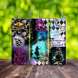 Wonderland 20 oz tumbler PN wrap.Alice tumbler wrap. Sublimation tumbler. Perfect for glow tumbler. Dark Fantasy Gothic Digital Download