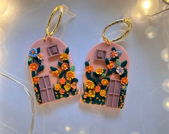 Flower Earrings / Polymer Clay Earrings, Clay Earrings, Floral Clay Earrings, Flower Clay Earrings, Handmade Earrings, Gifts For Her