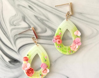 Flower Earrings / Polymer Clay Earrings, Clay Earrings, Floral Clay Earrings, Flower Clay Earrings, Handmade Earrings, Gifts For Her