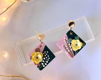 Flower Earrings / Polymer Clay Earrings, Clay Earrings, Floral Clay Earrings, Flower Clay Earrings, Handmade Earrings, Gifts For Her
