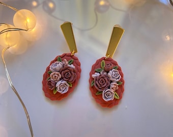 Flower Earrings / Polymer Clay Earrings, Clay Earrings, Floral Clay Earrings, Flower Clay Earrings, Handmade Earrings, Gifts For Her
