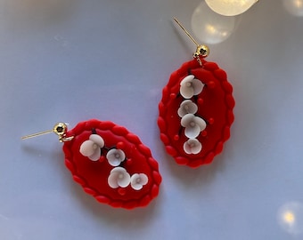 Flower Earrings / Polymer Clay Earrings, Clay Earrings, Floral Clay Earrings, Flower Clay Earrings, Handmade Earrings, Gifts For Her