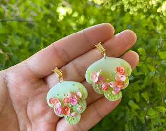 Flower Earrings / Polymer Clay Earrings, Clay Earrings, Floral Clay Earrings, Flower Clay Earrings, Handmade Earrings, Gifts For Her