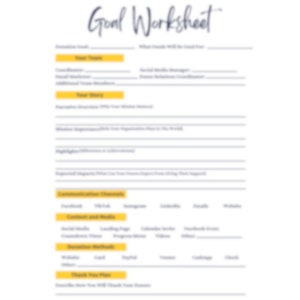Giving Tuesday Goal Worksheet