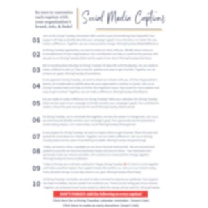 10 Giving Tuesday Social Media Captions w/ Hashtags