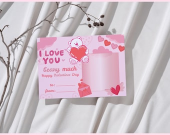 Modèle de carte de régal de la Saint-Valentin, cadeau de la Saint-Valentin, carte de la Saint-Valentin imprimable, téléchargement numérique uniquement, prête à l'impression 5 x 7, carte vday, Saint-Valentin 2024