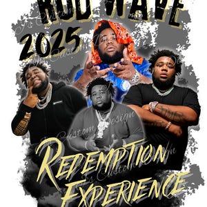Rod Wave, Rod Wave shirt design, Redemption Experience Tour, concert shirt design, PNG, Rod Wave Graphic tee downloadable design, RodWaveDTF