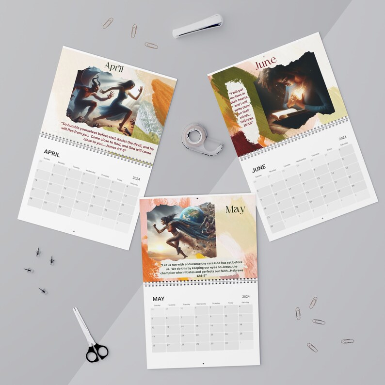 2024 Calendar, Wall Calendar, God's Promises Calendar, Multicultural