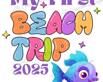Premier voyage à la plage PNG, voyage à la plage pour enfants, conception de t-shirt, conception imprimable, conception de t-shirt de plage, téléchargement numérique
