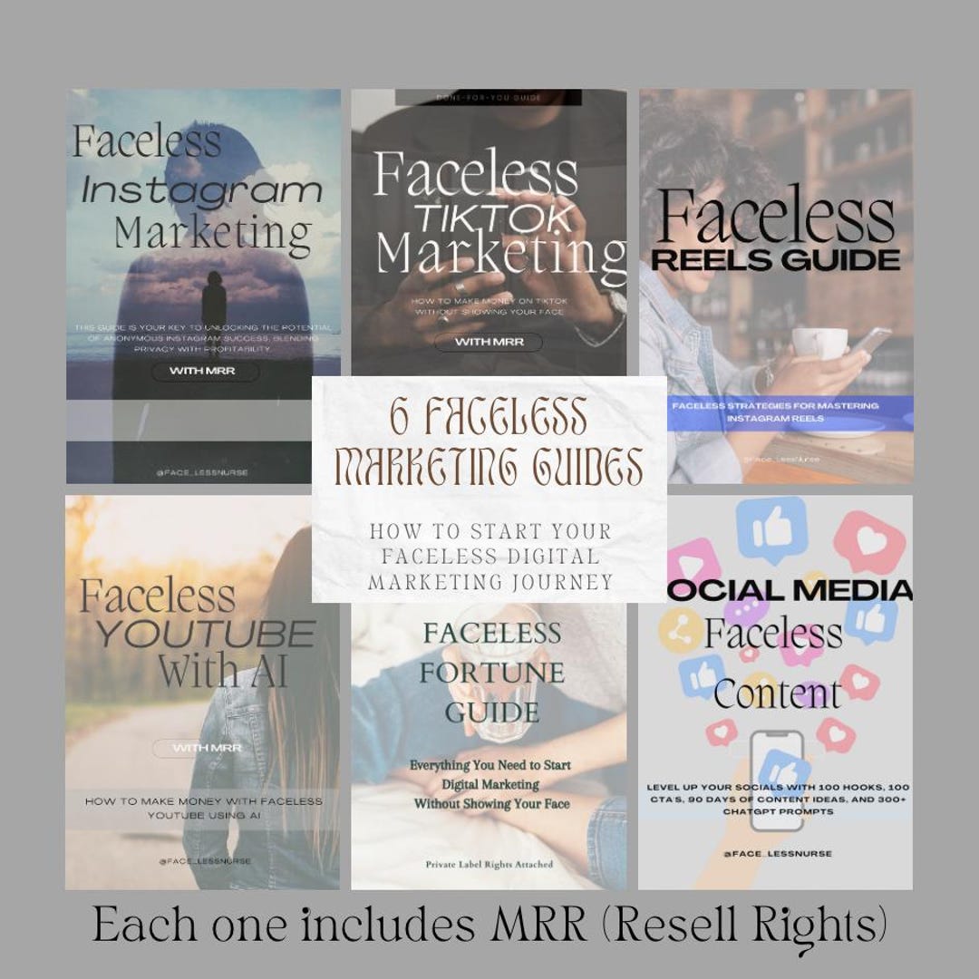 Faceless Digital Marketing Guide Bundle With Master Resell Rights ...