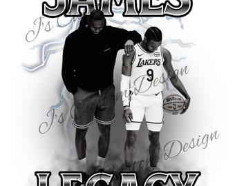 Bronny James PNG, basket-ball, conception de t-shirt, conception imprimable, conception de tee-shirt bootleg, téléchargement numérique, conception par sublimation, héritage de James