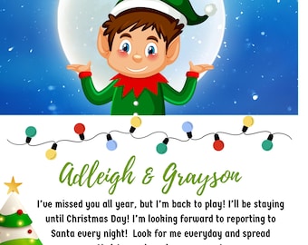 Lettre personnalisée de lutin, lettre de bienvenue de lutin, lettre de lutin de Noël aux enfants de lutin, lettre de lutin téléchargeable, lettres de lutin, lutin