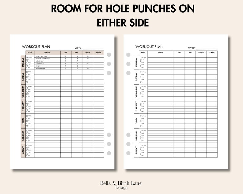 Exercise Tracker, Weekly Workout Tracker, Fitness Log, Workbook Log ...