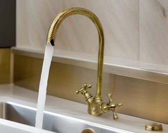 Robinet de lavabo de salle de bain en bronze huilé, robinet de salle de bain en laiton avec patine luxueuse