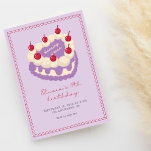 Vintage Herz inspirierte Geburtstagskuchen- Spaß-Bday einladen Niedliche und einfache Karte- 30