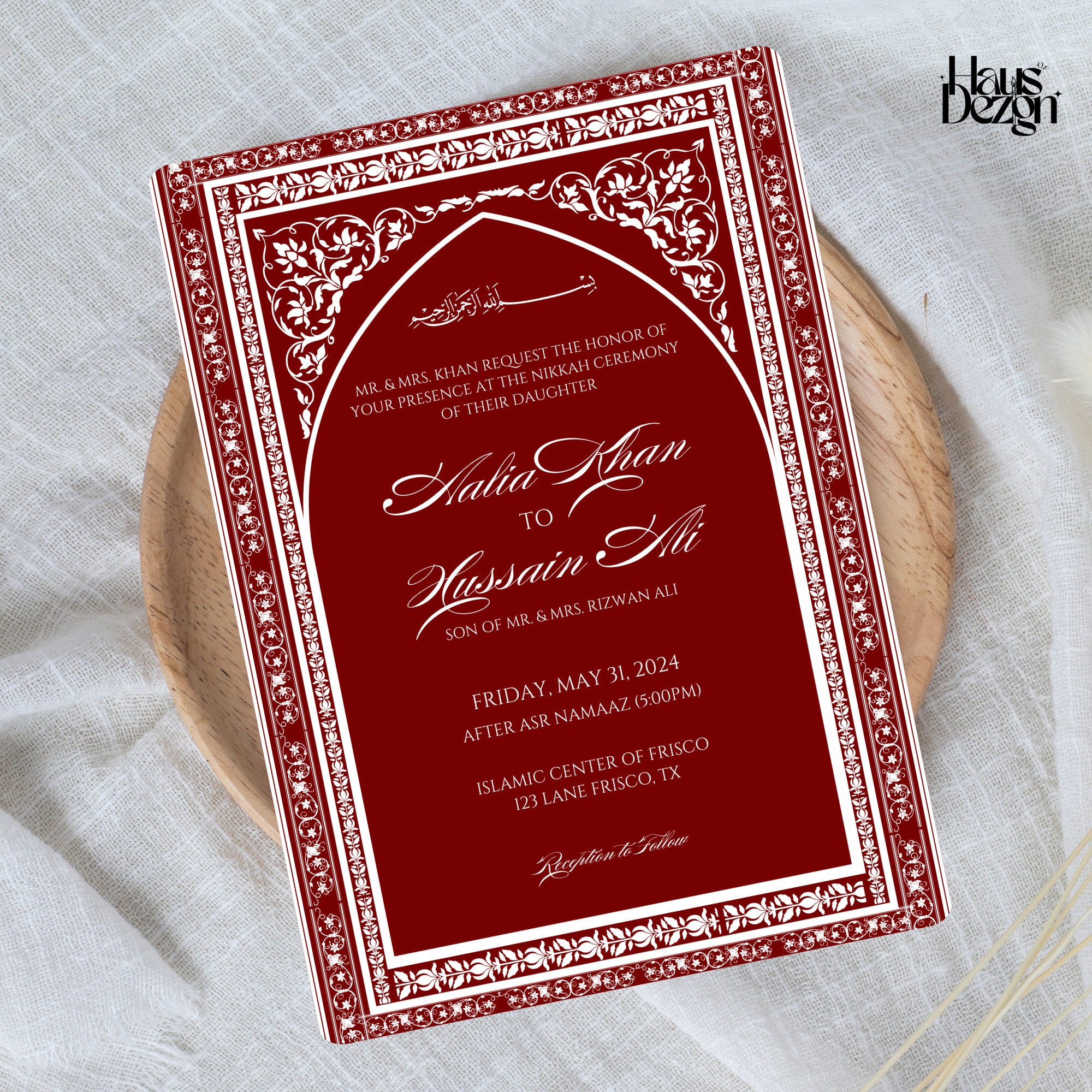 Digital Nikkah Invite- Elegant Islamic Nikkah Invitation- Luxury